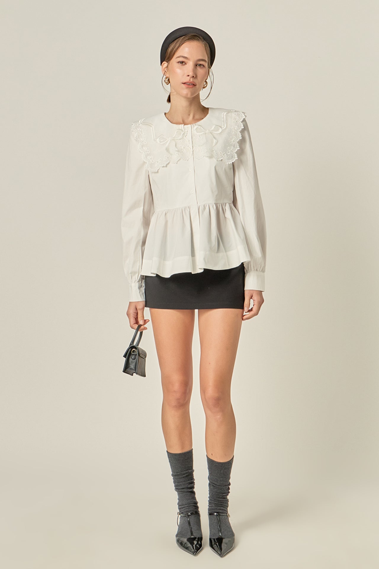 Scallop Pearl Detail Knit Cardigan – English Factory