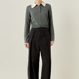 Detachable Big Collar Polo Sweater