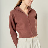Zip Up Knit Jacket