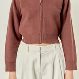 Zip Up Knit Jacket