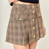 Madeline Check Pleated Mini Skort