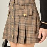 Madeline Check Pleated Mini Skort
