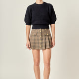 Madeline Check Pleated Mini Skort