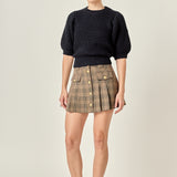 Madeline Check Pleated Mini Skort