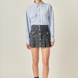 Madeline Check Pleated Mini Skort