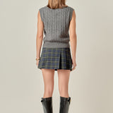 Madeline Check Pleated Mini Skort