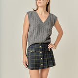 Madeline Check Pleated Mini Skort