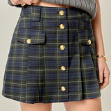 Madeline Check Pleated Mini Skort
