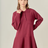 Collared Knit Mini Dress