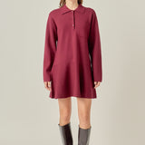 Collared Knit Mini Dress