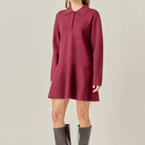 Collared Knit Mini Dress