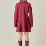 Collared Knit Mini Dress