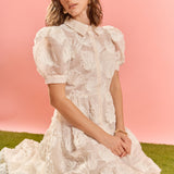 Embroidered Shell Midi Shirt Dress