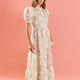 Embroidered Shell Midi Shirt Dress