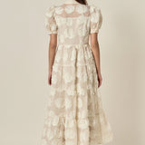 Embroidered Shell Midi Shirt Dress