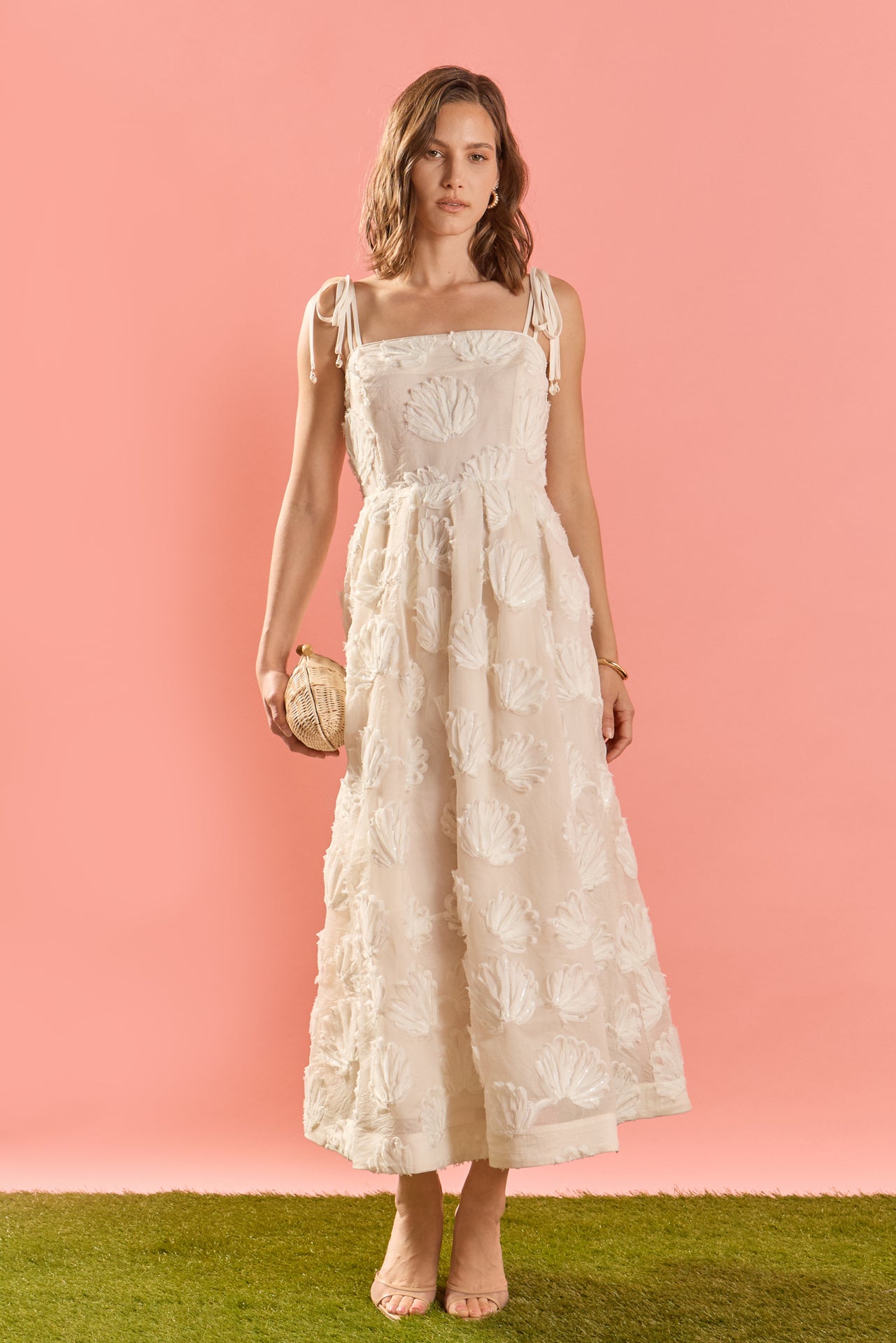 white christmas dresses Crochet Flower Trim Halter Maxi Dress English Factory white christmas dresses Crochet Flower Trim Halter Maxi Dress English Factory