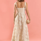 Embroidered Shell Sleeveless Midi Dress