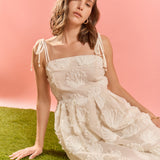 Embroidered Shell Sleeveless Midi Dress