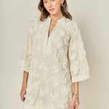 Sculpted Floral Mini Dress