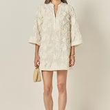 Sculpted Floral Mini Dress