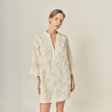 Sculpted Floral Mini Dress