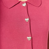 Heart Button Knit Mini Dress