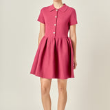 Heart Button Knit Mini Dress