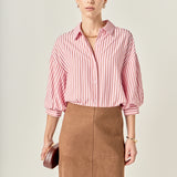 Striped Balloon Sleeve Shirt