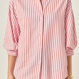 Striped Balloon Sleeve Shirt