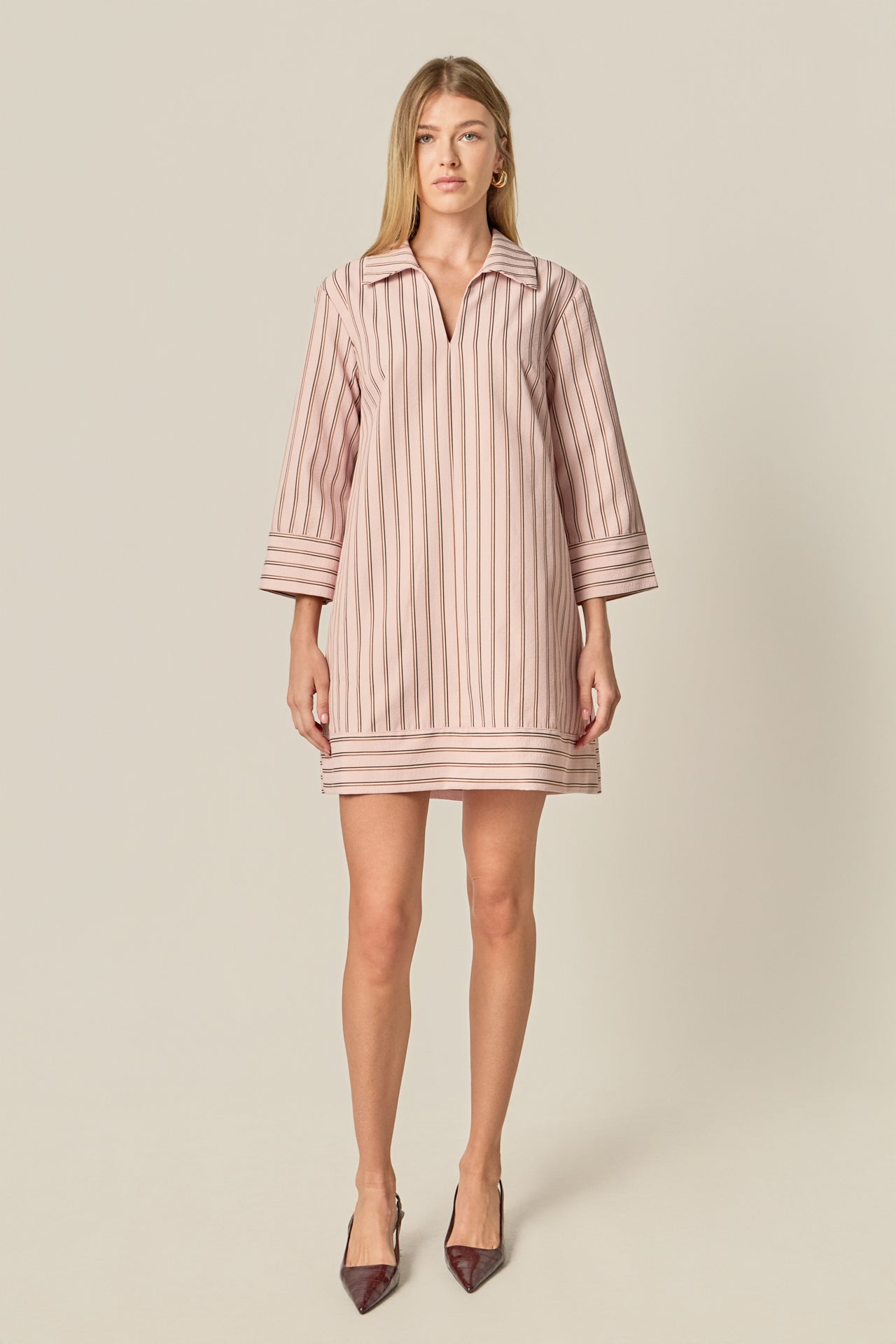english factory women's knit woven mixed dress English Factory Knit Woven Mixed Dress