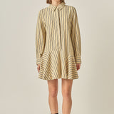 Collar Flare Skirt Dress