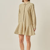 Collar Flare Skirt Dress