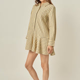 Collar Flare Skirt Dress