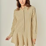 Collar Flare Skirt Dress