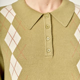Argyle Polo Knit Dress