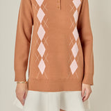 Argyle Polo Knit Dress