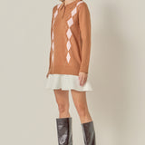 Argyle Polo Knit Dress