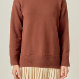 Mixed Media Pleated Mini Dress