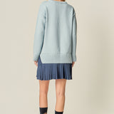 Mixed Media Pleated Mini Dress