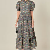 Print Button Up Maxi Dress