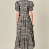 Print Button Up Maxi Dress