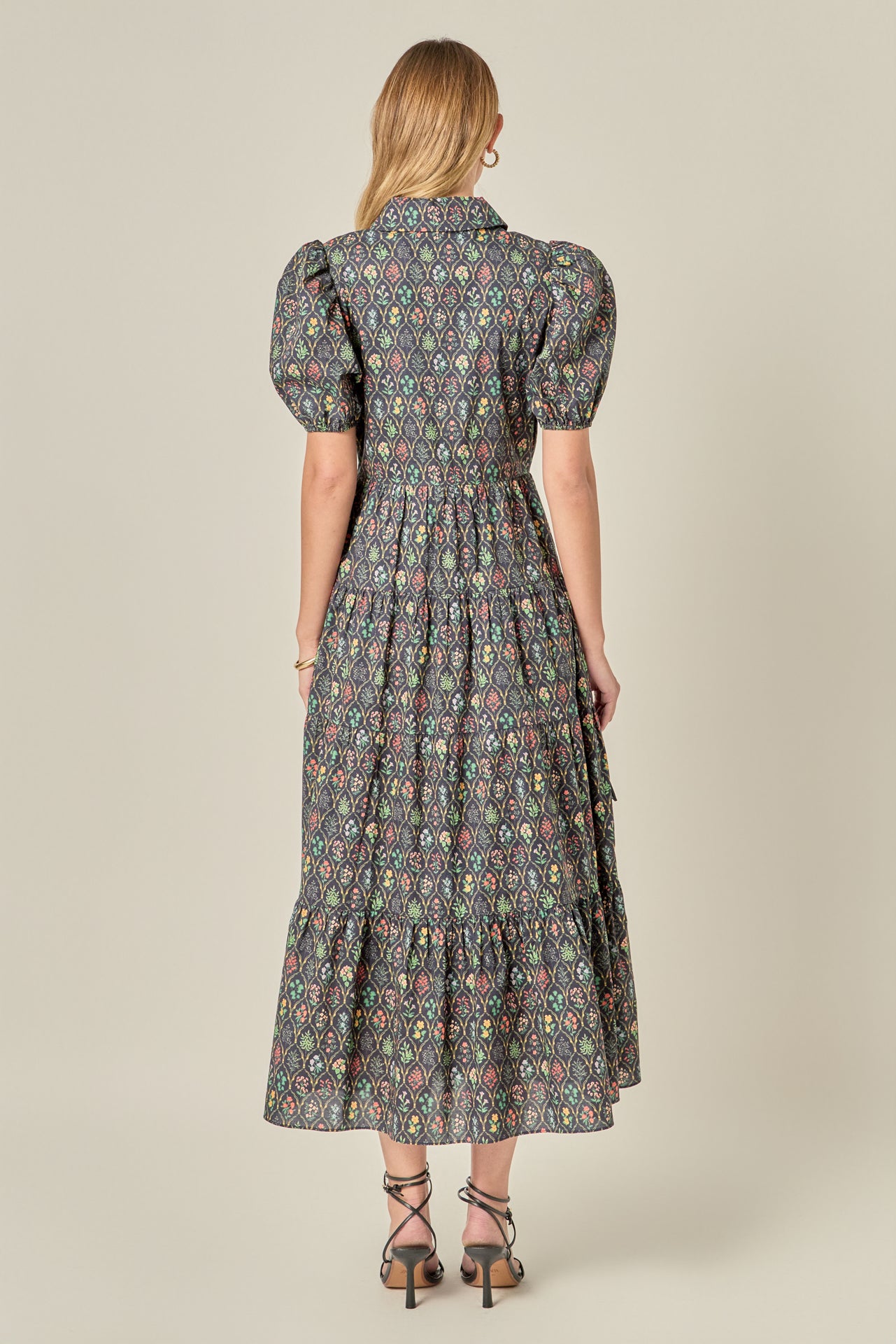 Print Button Up Maxi Dress – English Factory