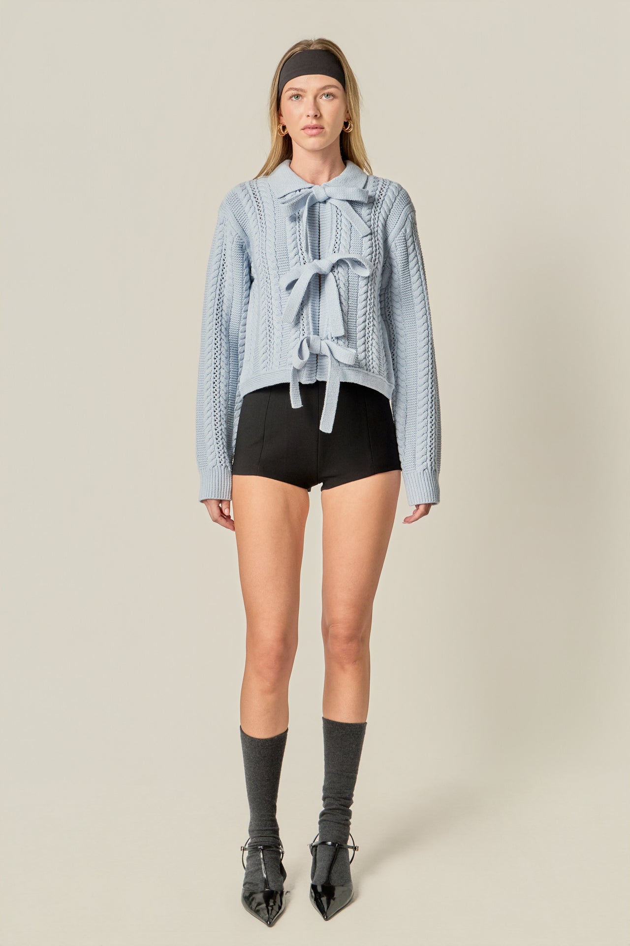Scallop Pearl Detail Knit Cardigan – English Factory