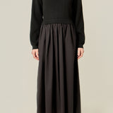 Peplum Waist Knit Midi Dress