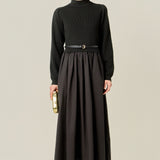 Peplum Waist Knit Midi Dress