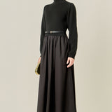 Peplum Waist Knit Midi Dress