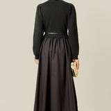 Peplum Waist Knit Midi Dress