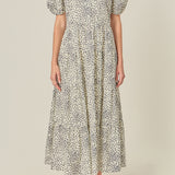 Print Button Up Midi Dress