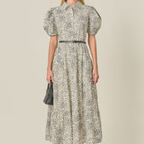 Print Button Up Midi Dress