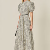 Print Button Up Midi Dress